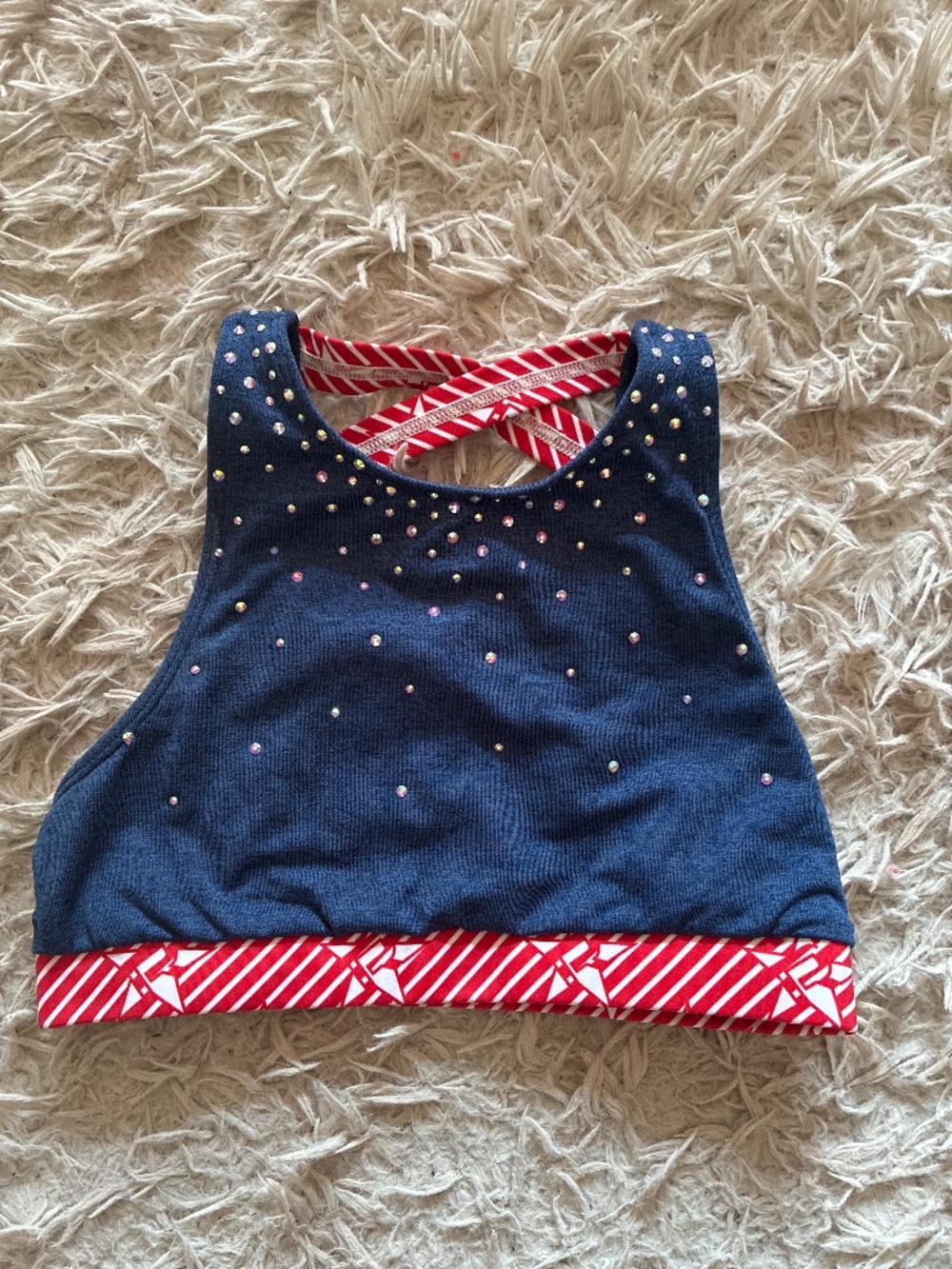 Rebel Athletic Rhinestone Top Sports Bra Youth Medium